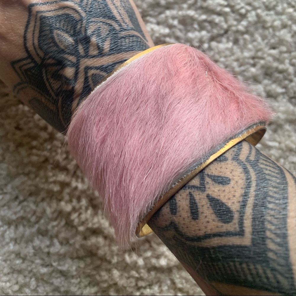 Pink brass cuff